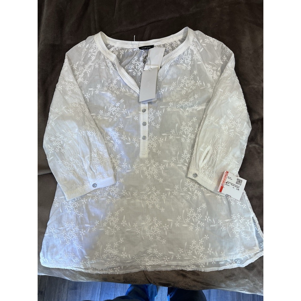 Hugo Boss Bianca Blouse Size 8 US 100% baumwolle NWT Msrp‎ $185